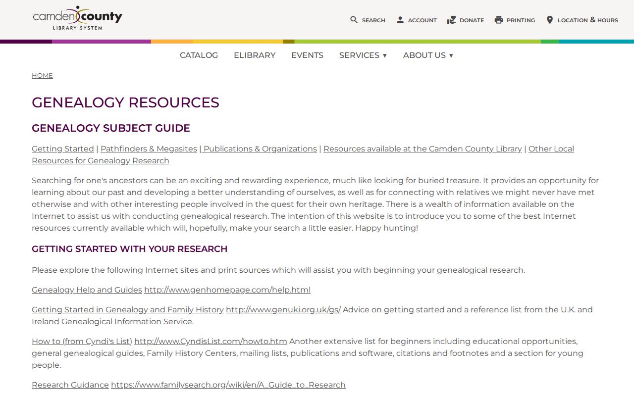 Winslow Township city directory research at the Camden County Library genealogy collection