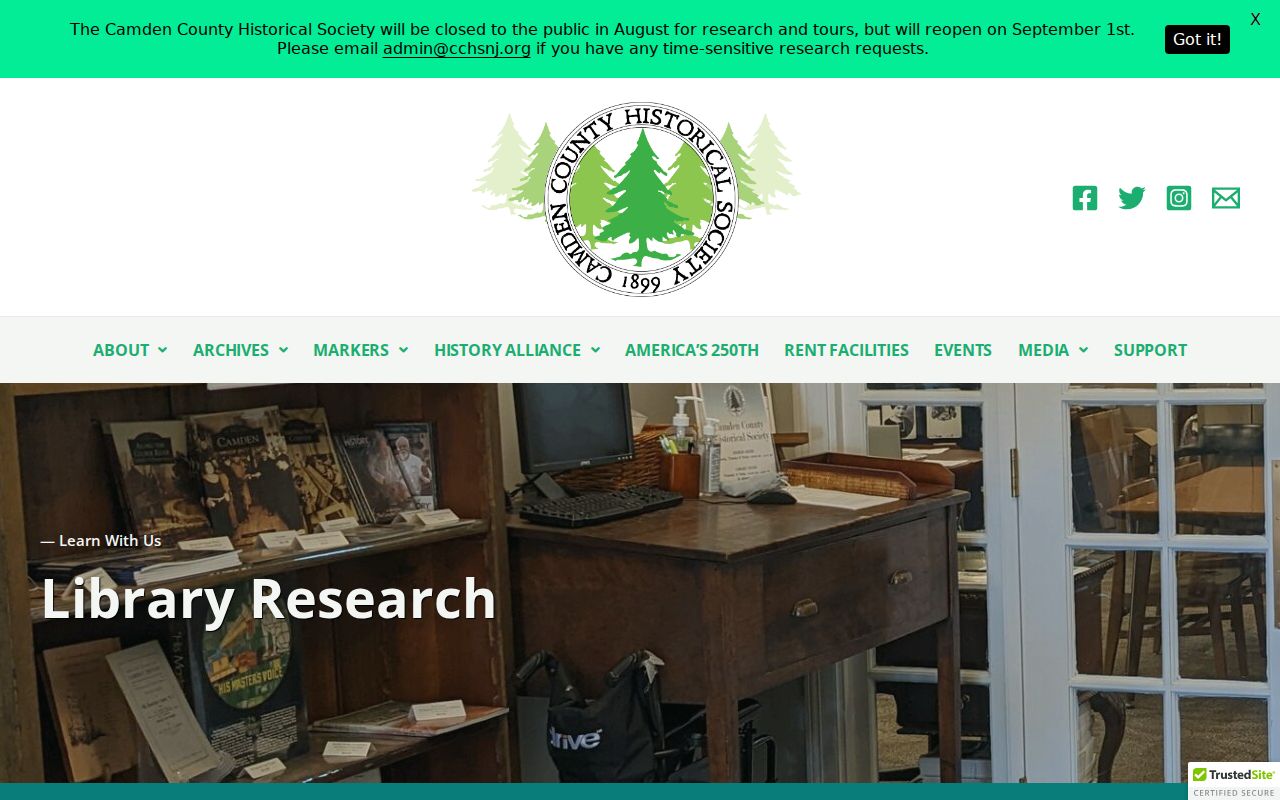 Winslow Township city directory research through Camden County Historical Society library holdings